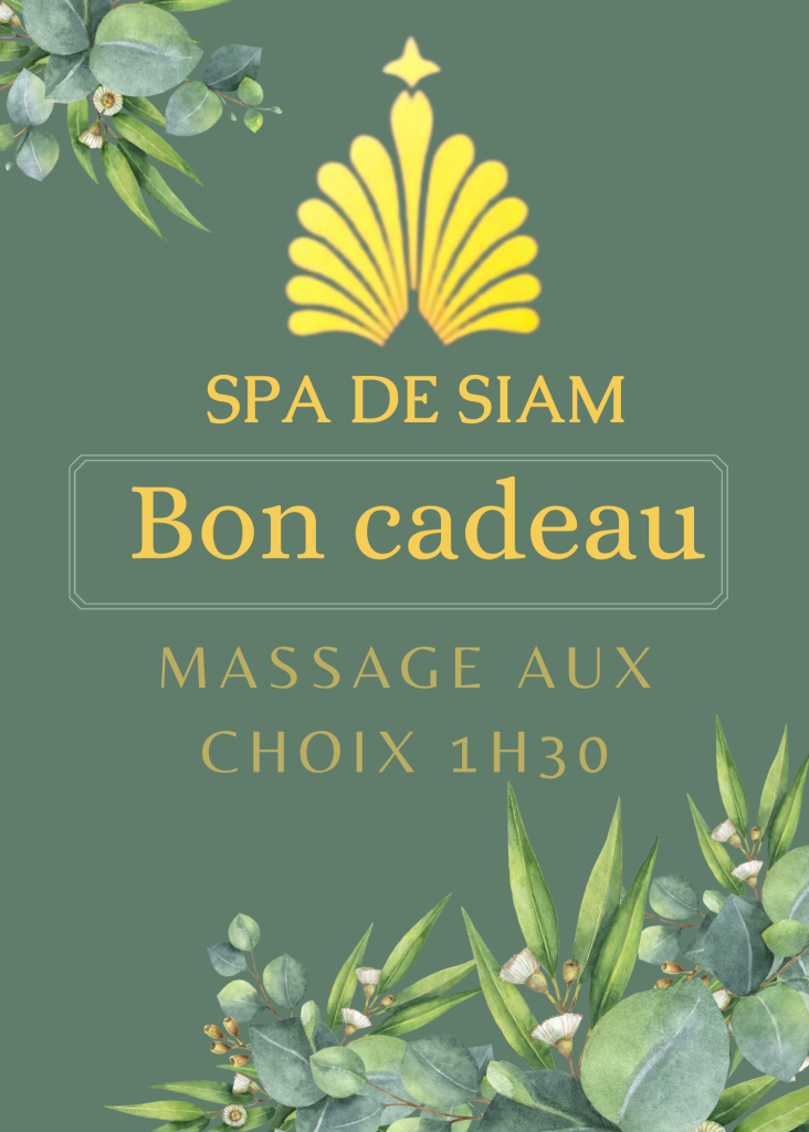 Bon cadeau SPA de Siam — massage au choix d'une heure trente