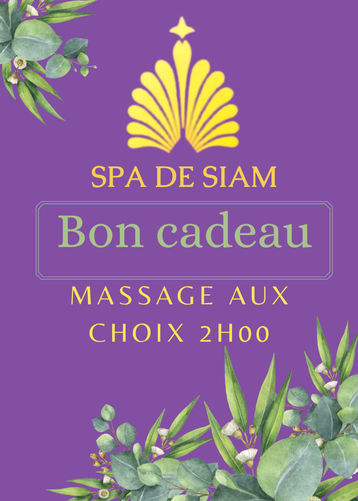 Bon cadeau SPA de Siam — massage au choix de deux heures